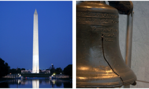 Washington-Monument-and-Liberty-Bell